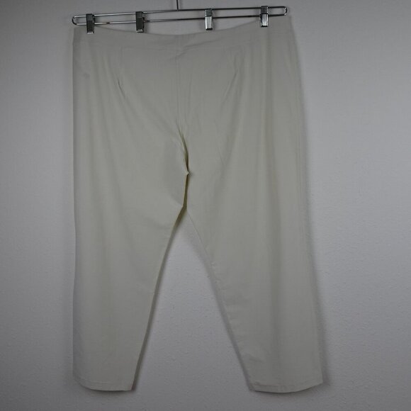 Eileen Fisher Slim Ankle Pants Women's Plus Size 3X Ivory Washable Stretch Crepe - Picture 6 of 12